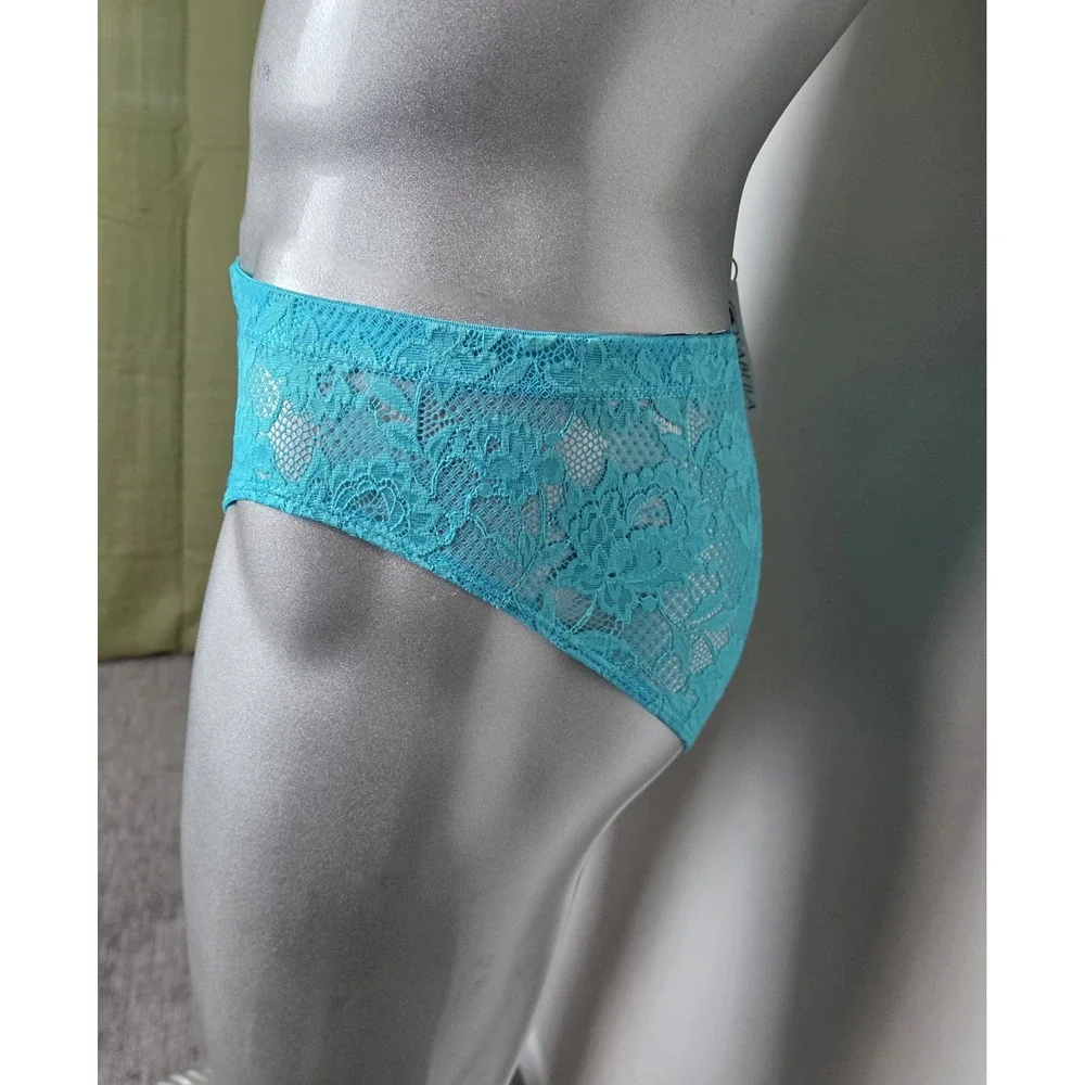 Cosabella Never‎ Say Never Mens Low Rise Brief Turquoise Floral Lace Teal